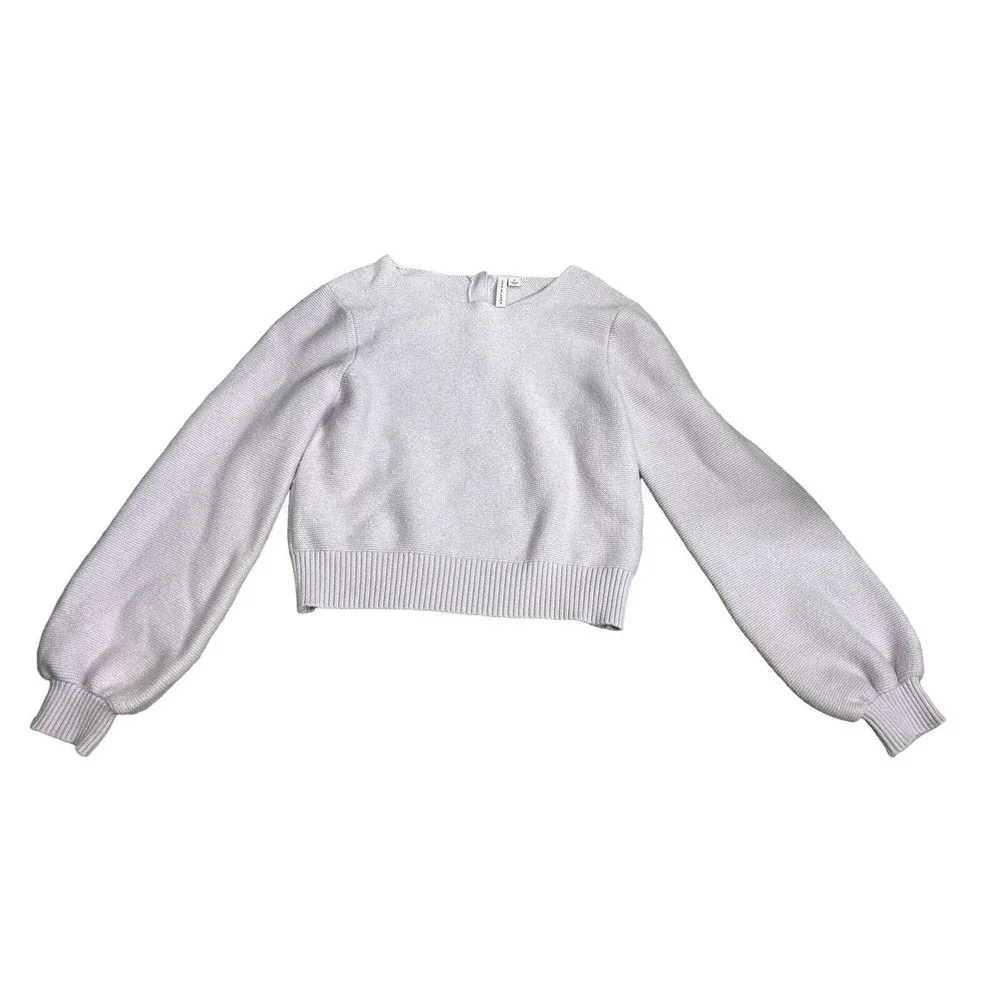 Janie and Jack Size‎ 16 Girls Purple Balloon Sleeves 3 Buttons On Back Sweater